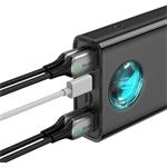 Power banka Baseus Amblight QC 30000mAh 65W čierna s káblom USB-C - USB-C 1m