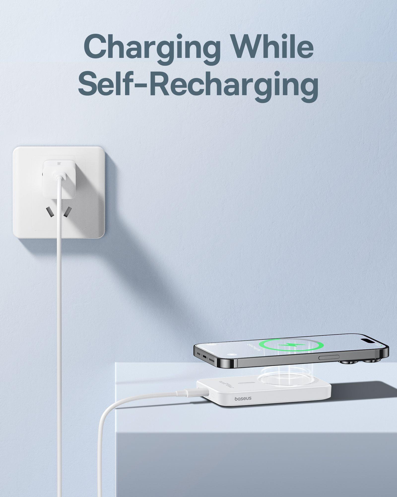 Power banka Baseus Mini s bezdrátovým nabíjením 5000mAh 20W USB-C bílá