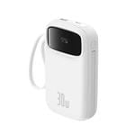 Power banka Baseus Qpow2 10000mAh 30W biela s káblom USB-C