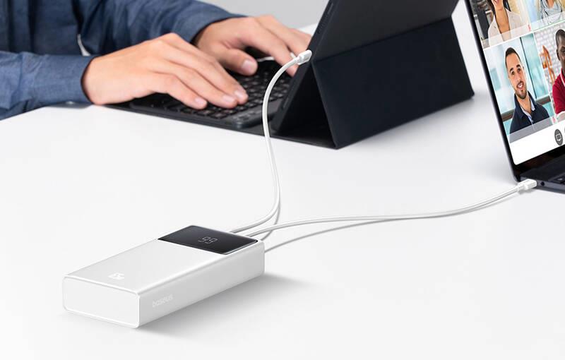 Power banka Baseus Star-Lord 20000mAh 65W 2x USB-A/micro USB/USB-C biela