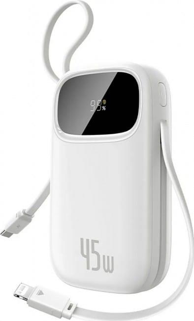 Powerbank Baseus EnerFill FC31 Qpow 3 20000mAh, 45W, s káblom USB-C a Lightning, biela