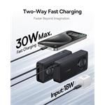 Powerbank Baseus OS Free2Pull 10000mAh, 30W, s káblom USB-C čierna