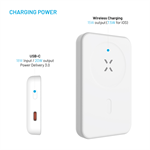 Powerbank FIXED MagZen s bezdrôtovým nabíjaním Magsafe, 6 000 mAh, biela