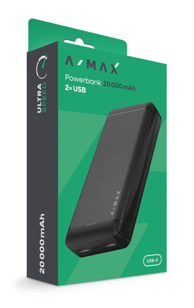 Powerbanka A-MAX 20 000 mAh, černá