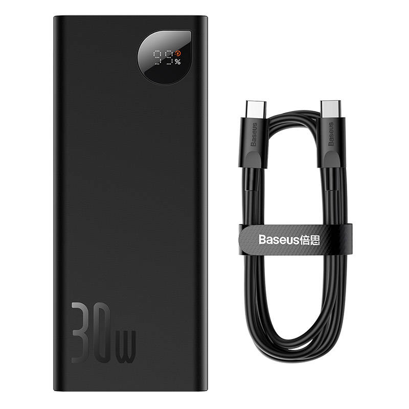 Powerbanka Baseus Adaman Metal, 20000mAh, 2xUSB, USB-C 30W (černá)