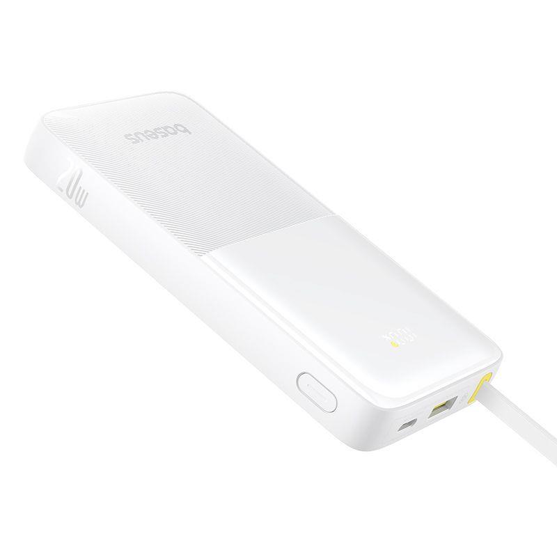 Powerbanka Baseus Bipow 2 10000mAh 20W s kabelem USB-C bílá