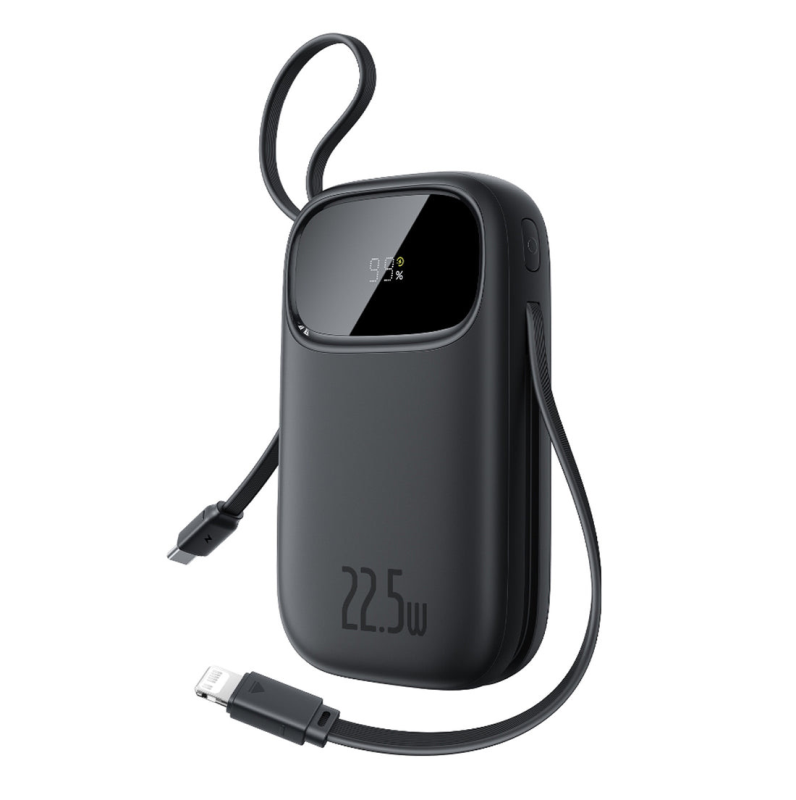 Powerbanka Baseus EnerFill FC31 Qpow 3 20000mAh, 22,5W, s kabelem USB-C a Lightning černá