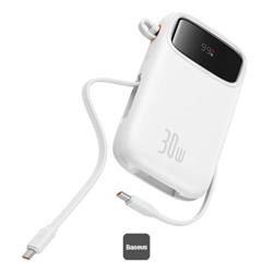 Powerbanka Baseus Qpow2 20000mAh, 30W, s kabelem USB-C bílá