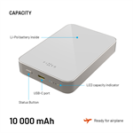 Powerbanka FIXED MagZen 10 Crystal s  Qi2 a MagSafe, 10 000 mAh, titanová