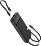 Powerbanka Spello ForcePack 10 000 mAh SP11 | s 3 integrovanými káblami | čierna | 4 výstupy | režim nízkeho výkonu