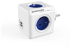 POWERCUBE multifunkční zásuvkový systém ORIGINAL USB modrá - kostka 4 zásuvky + 2x USB 8718444082262 - Kabely + redukce