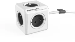 POWERCUBE multifunkčný zásuvkový systém EXTENDED GREY - kocka 5 zásuviek 1,5m kábel 8718444085751