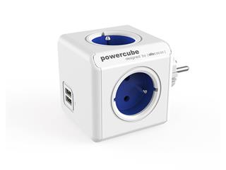 POWERCUBE multifunkčný zásuvkový systém ORIGINAL USB modrá - kocka 4 zásuvky + 2x USB 8718444082262
