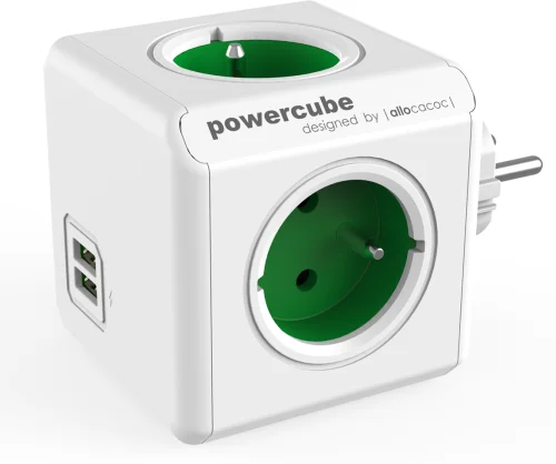 POWERCUBE multifunkčný zásuvkový systém ORIGINAL USB zelená 8718444085973