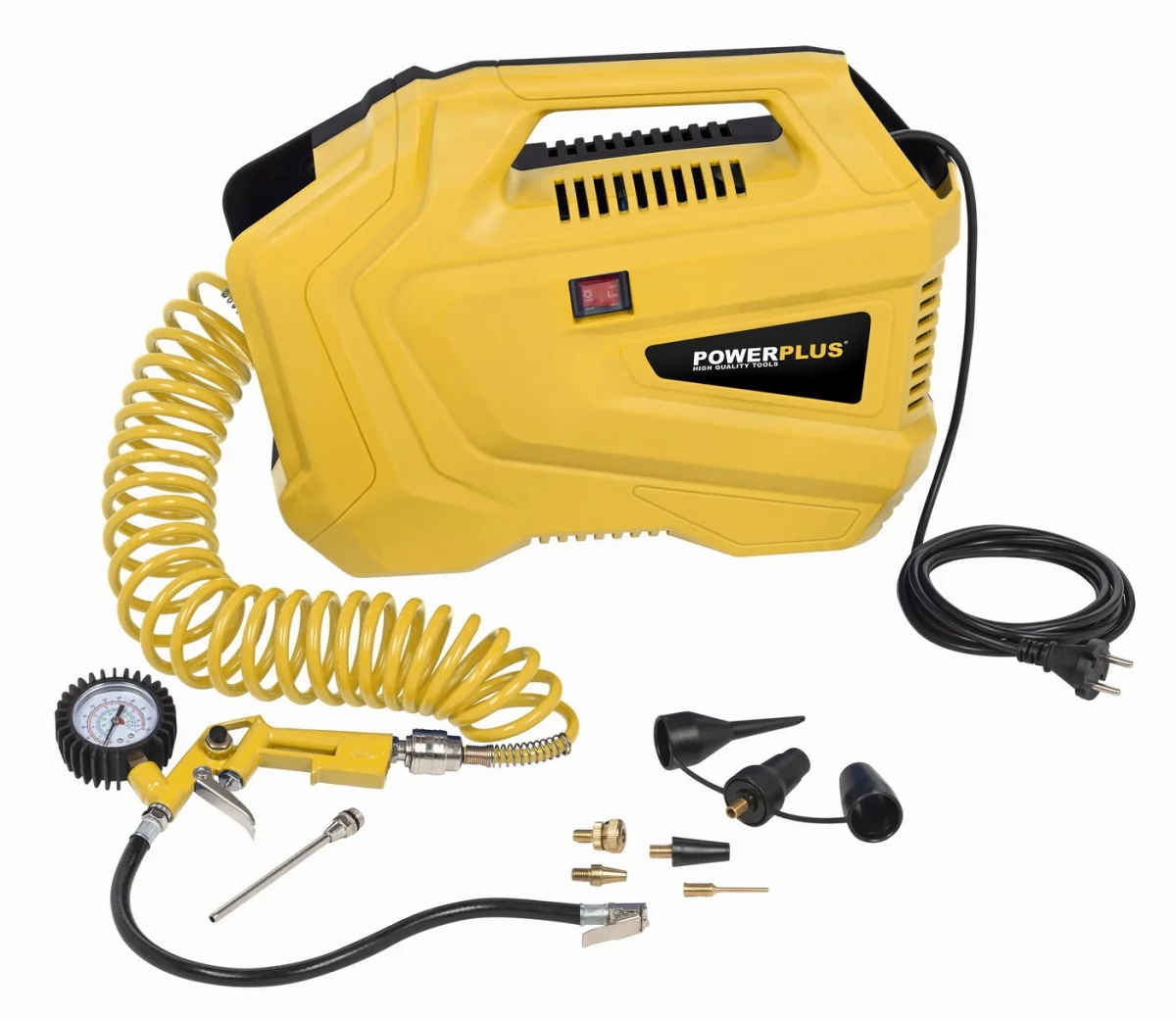 Powerplus POWX1706 - Kompresor 1100W plus 11 kusov príslušenstva bez oleja