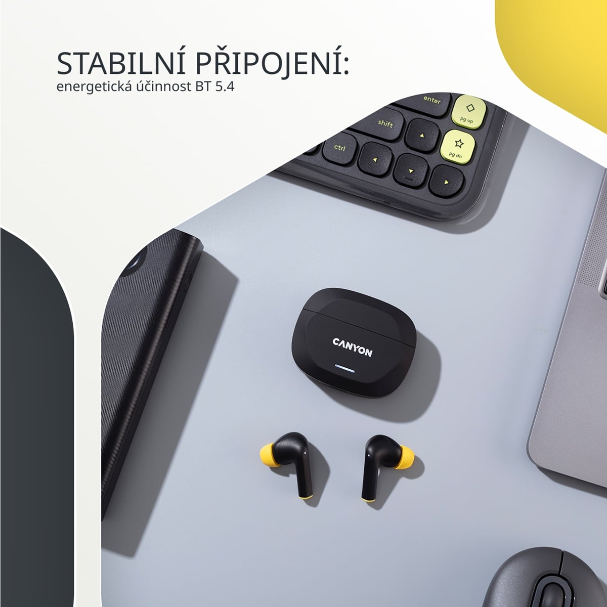 Pravé bezdrôtové stereo slúchadlá Hexagon 7, biele/béžové