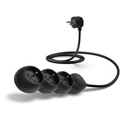 Predlžovací kábel CONNECT IT 230 V, 3 zásuvky, 1,5 m, s vypínačom (čierny)