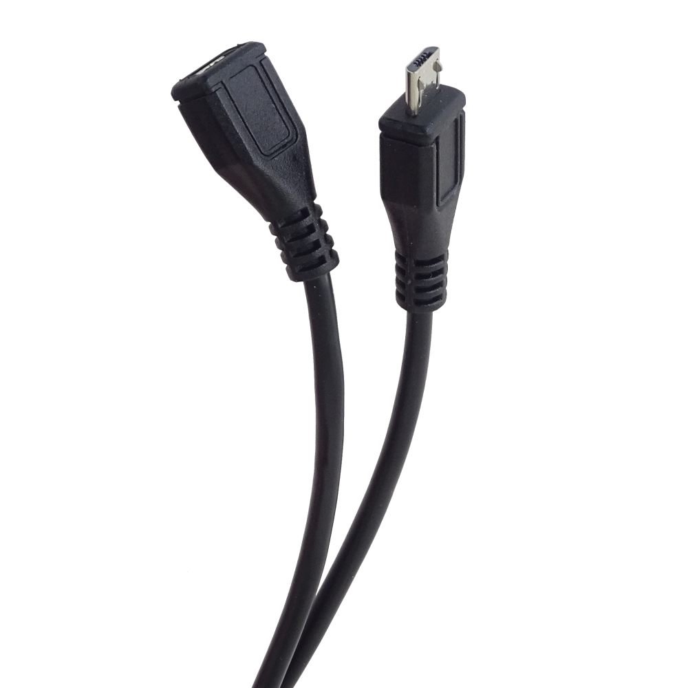 Predlžovací kábel PremiumCord micro USB 2.0 samec - samica, čierny 2 m