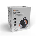 Predlžovací kábel Solight, 4 zásuvky, 25 m, oranžový kábel, 3x 1,5 mm2