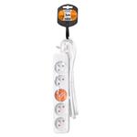 Predlžovací kábel Solight, 5 zásuviek, biely, 3 m