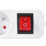 Predlžovací kábel Solight, 5 zásuviek, biely, vypínač, 3 m