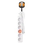 Predlžovací kábel Solight, 6 zásuviek, biely, 3 m