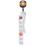 Predlžovací kábel Solight, 6 zásuviek, biely, vypínač, 1,5 m