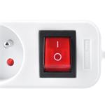 Predlžovací kábel Solight, 6 zásuviek, biely, vypínač, 2 m