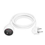 Predlžovací kábel Solight - konektor, 1 zásuvka, 2 m, 3 x 1 mm2, biely