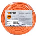 Predlžovací kábel Solight - konektor, 1 zásuvka, 20 m, 3 x 1,5 mm2, oranžový