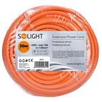 Predlžovací kábel Solight - konektor, 1 zásuvka, 20 m, 3 x 1 mm2, oranžový