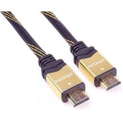PremiumCord 4K HDMI 1.4 High Speed + Ethernet kabel, zlacené HQ konektory, nylonové provedení, 1,5m