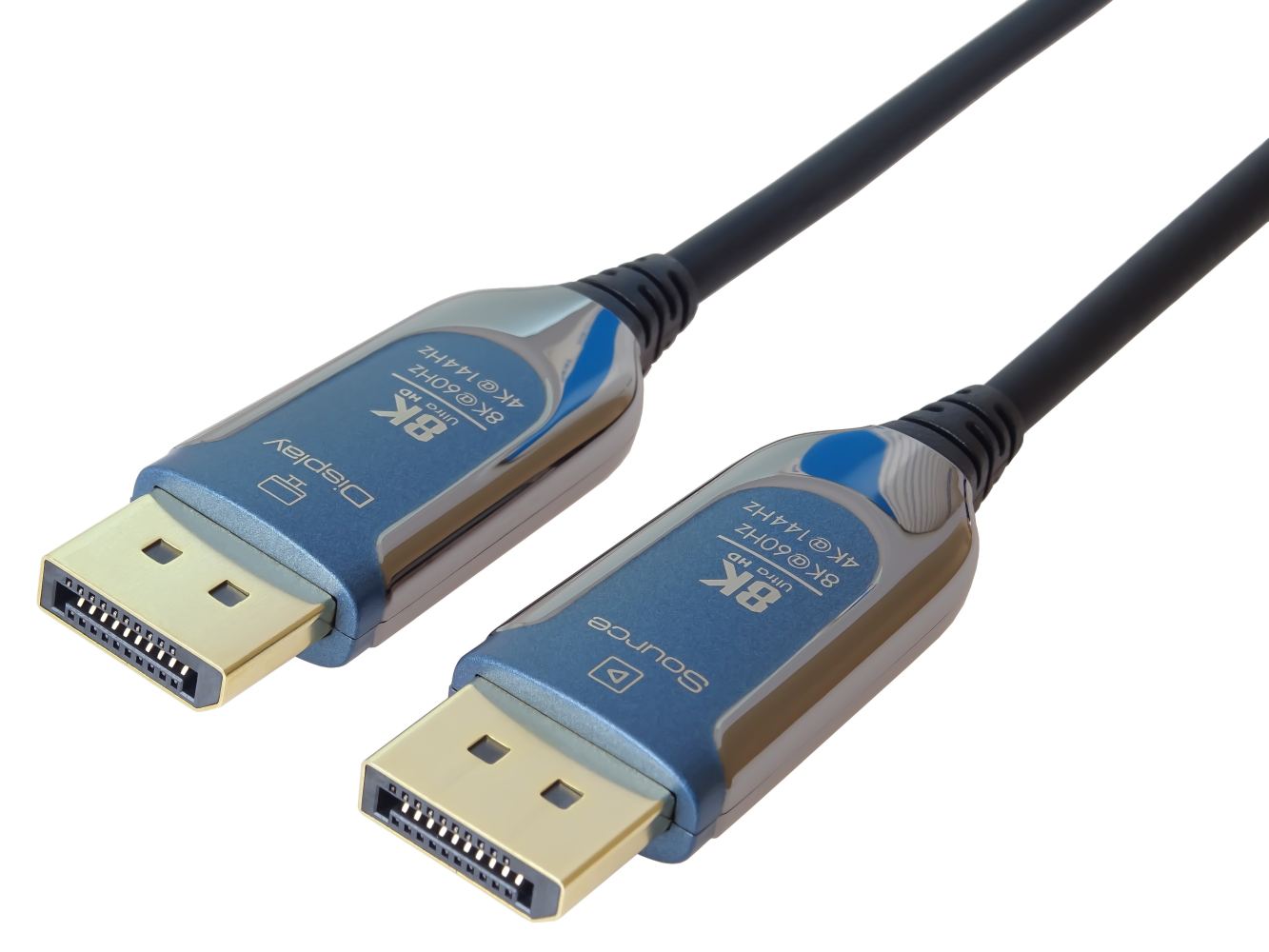 PremiumCord 8K Optický DisplayPort 1.4 přípojný kabel M/M, zlacené konekt. 25m