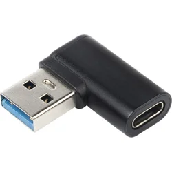 PremiumCord 90° zakrivený USB-C samica na USB3.0 typ A samec