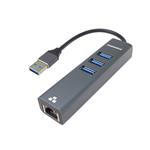 PremiumCord Adapter USB-A na Gigabit 10/100/1000Mbps + 3x USB3.0 konektor