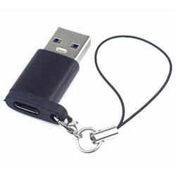 PremiumCord Adaptér USB3.0 A male - USB-C Female, černý s očkem na zavěšení