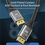 PremiumCord DisplayPort 1.4 přípojný kabel 32,4Gbit/s, rozlišení 8K, kovové a zlacené konektory, 9m