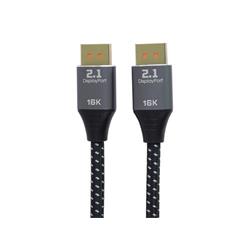 PremiumCord DisplayPort 2.1 kabel, 16K@60Hz,8K@120Hz,4K@240Hz,165Hz,144Hz kovové a zlacené konektory, 1m