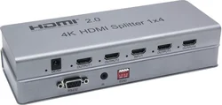 PremiumCord HDMI 2.0 splitter 1-4 porty, 4K x 2K/60Hz, FULL HD, 3D, opakovač v sade