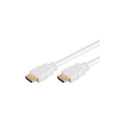 PremiumCord HDMI High Speed + Ethernet kabel, white zlacené konektory, 1m