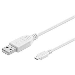 PremiumCord Kabel microUSB 1m, bílý