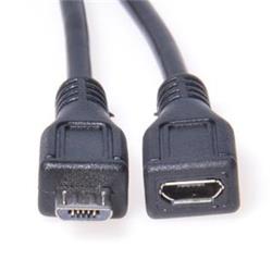 PremiumCord Kabel prodlužovací microUSB 2.0 male-female, černý 3m