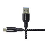 PremiumCord kabel USB-C - USB 3.0 A (USB 3.2 generation 1, 3A, 5Gbit/s) bavlněný oplet a hliníkové konektory 1m