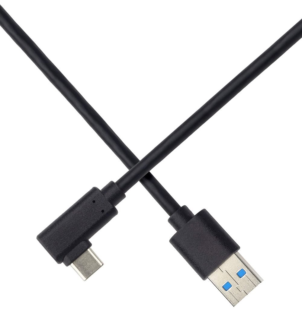 PremiumCord Kabel USB typ C/M zahnutý konektor 90° - USB 3.0 A/M, 3m
