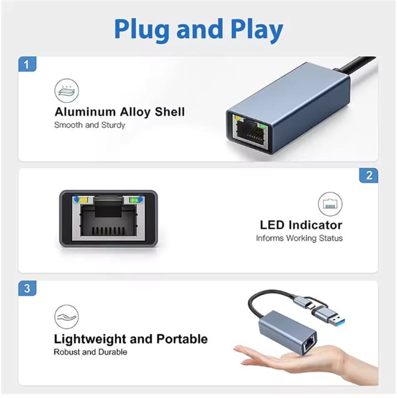 PremiumCord ku31ether07 – Adaptér USB-C a USB-A, 15 cm
