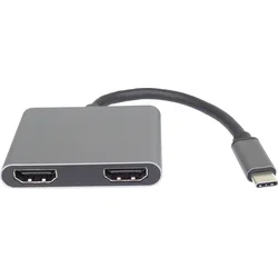 PremiumCord MST adaptér USB-C na 2x HDMI, USB3.0, PD, rozlíšenie 4K a FULL HD 1080p