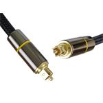 PremiumCord Optický audio kabel Toslink, OD:7mm, Gold-metal design + Nylon 0,5m