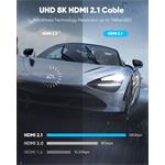 PremiumCord ULTRA HDMI 2.1 High Speed + Ethernet kabel 8K@60Hz,zlacené 0,5m