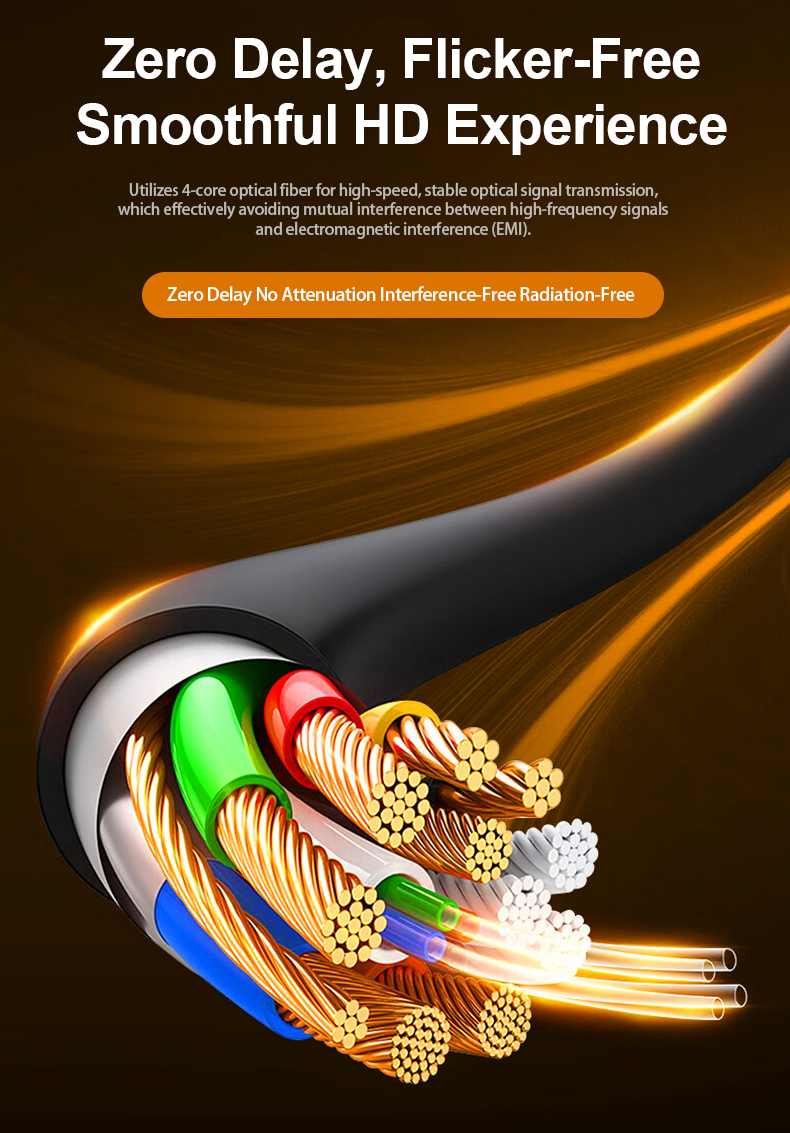 PremiumCord Ultra High Speed HDMI 2.1 optický fiber kabel 8K@60Hz,zlacené 3m