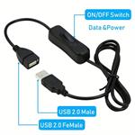 PremiumCord USB 2.0 kabel prodlužovací s vypínačem